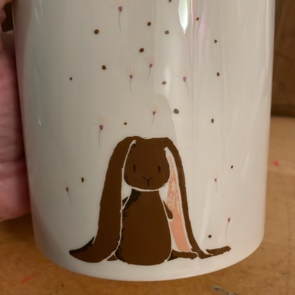 LITTLE HAPPY SPRING by MAGENTA Canister Brown Bunny Rabbit Floppy Ears Pink Trim - Picture 2 of 9